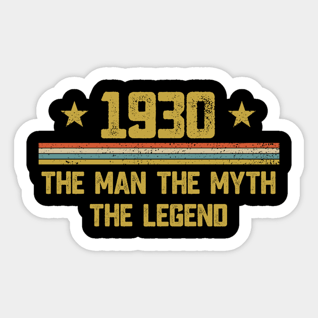 Vintage 1930 90th Birthday Gift For Man Sticker by Aliaksandr